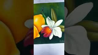 pintura de orquídeas e limão :vídeo aula completa no canal, pintura em tecido, pano de copa