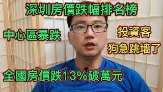 恐怖！房價暴跌30%！深圳房價跌幅排名榜來了，核心區域最抗跌？投資客已狗急跳墻了！|全國房價跌破萬元大關，下跌13%，炒房客已翻身無望。