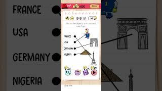 Brain Test level 137 - match the object with correct countries.