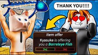 GIVING PLAYERS THEIR FAVORITE FISH!!!  ( Roblox Fisch)