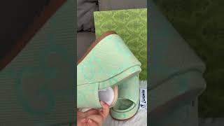 Unboxing GucciWomen's Green Angelina Canvas Platform Sandals