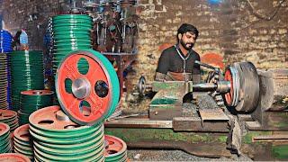 Wonderful Process Of Making Double Belt Pulley For Thresher Machine In Local Factory || How To Make