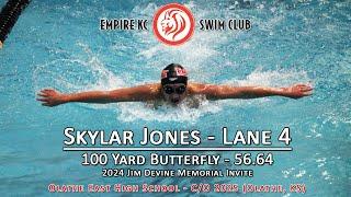 Skylar Jones - c/o 2025 - 100 Yard Butterfly - Empire KC Swim Club - 2024 Jim Devine Memorial Invite