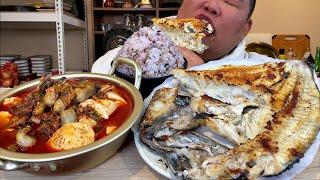 차돌 굴 순두부찌개+통우럭구이 입 맛 너무좋습니다 !! 직접 잡아먹는 요리먹방 MUKBANG