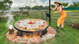 Baked Chickens with Vegetables in an Underground Tandoor! A Rustic Masterpiece