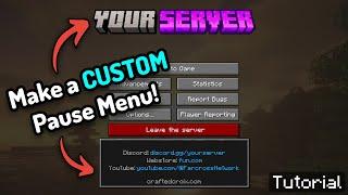 Make a CUSTOM Escape Menu For Your Minecraft Server! Tutorial