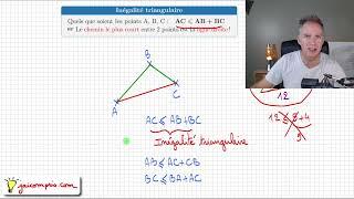 Cours  Comprendre l'inégalité triangulaire • Longueur des côtés du triangle  Cinquième