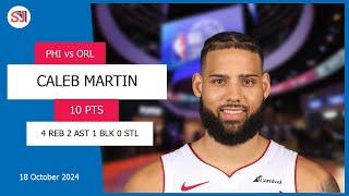 CALEB MARTIN 10 PTS 4 REB 2 AST 1 BLK 0 STL | vs ORL 18 Oct 24-25 PHI Player Highlights