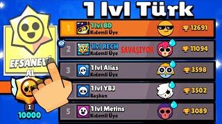 1 lvl YBJ KULÜBÜNDE İLK SİRAYA YERLEŞTİM ! BRAWLSTARS