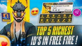 Searching… TOP 5 RICHEST IDS in Free fire  - Gaming with Raahim