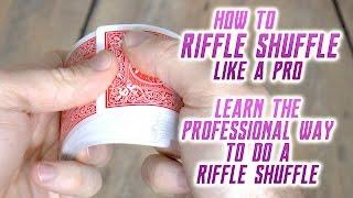 Easy In the Hands Riffle Shuffle Tutorial for Beginners with Bridge Ending.