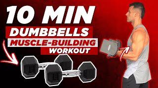 10 Minute Full Body Dumbbell Workout at Home to Build Muscle | BJ Gaddour