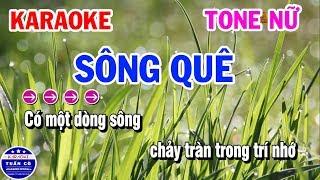 Karaoke Sông Quê Nhạc Sống Tone Nữ | Karaoke Tuấn Cò