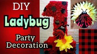 Ladybug theme Party Decoration made of Board and Paper