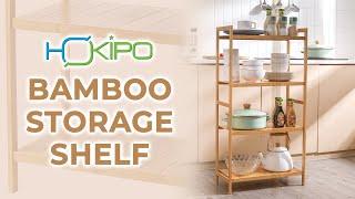 HOKIPO 4 Tier Bamboo Kitchen Storage Shelf