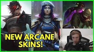 NEMESIS Reacts to NEW ARCANE Skins - Caitlyn, Vi, Singed