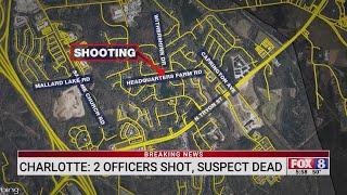 2 Charlotte officers shot, suspect dead, police say