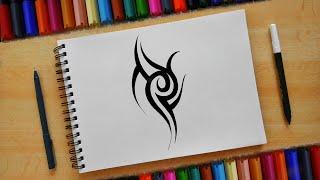 How to draw a tribal tattoo design