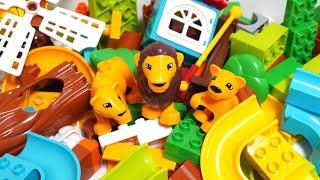 Satisfying Building Blocks Marble Run ASMR Lion family coaster