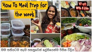 How To Meal Prep for the week | මම සතියටම කෑම පහසුවෙන් හා ලේසියෙන්ම සකසා ගන්නා විදිය #with5kids #v7