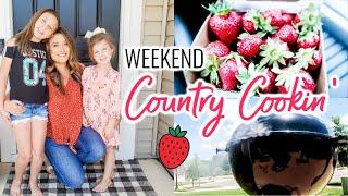 COUNTRY COOKING & HOMEMADE STRAWBERRY ICECREAM | WEEKEND VLOG | Cook Clean And Repeat