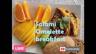 How to make easy omellete with salami? easy breakfast tips.