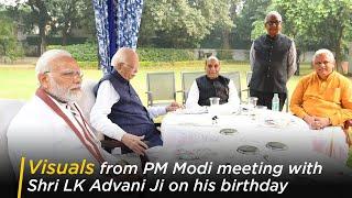 Visuals from PM Modi meeting with Shri LK Advani Ji on his birthday