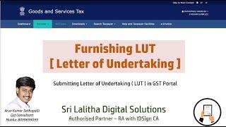 Filing of LUT in GST Portal ( Letter of Undertaking )