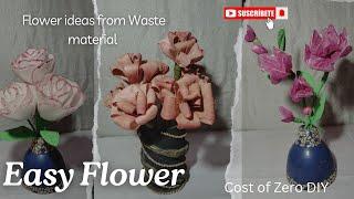 How to make beautiful flower from waste material Easy flower DIY #diy #flowers #viralvideo #video