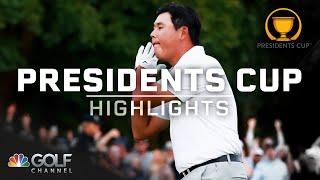 Highlights: Si Woo Kim gives Night, Night celebration after Presidents Cup chip-in | Golf Channel