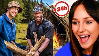 Freya Reacts to SIDEMEN SURVIVE IN THE FOREST FOR 24 HOURS