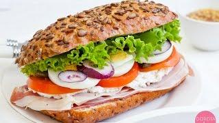 Ham, egg and tomato sandwich with quark and onion | DOROTA.iN