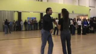 Tom Hickey and Geraldine Goyer demonstrate Country 2 Step at Dance Addicts Studio.mpg