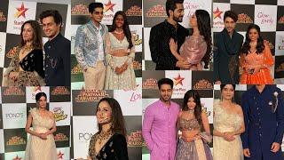 Couple At Star Parivaar Award 2024 Hitesh  Bhavika Ankit Rutuja Samridhii Shukla Rohit Hiba Nawab