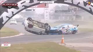 Indian Touring Car National Championship 2023. Race 2 Madras International Circuit (3). Crash Flip