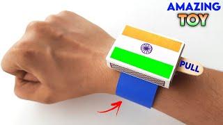 How to make a simple Match box Republic day toy | best way of flag hoisting at home