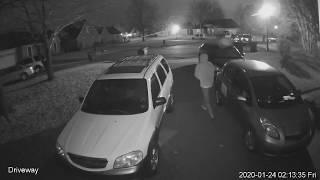 Caught on Camera! Outdoor Amcrest Outdoor Wifi Camera Catches Potential Thief Scoping out vehicles.