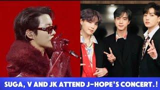 Vor 3 Stunden. Unerwartet! Jungkook, V und Suga besuchen J-Hopes Konzert.!