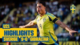 Highlights U21 | Sverige – Gibraltar 9–0 | Storseger i EM-kvalet