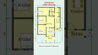 denah rumah 8×12meter