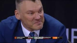 Sarunas Jasikevicius getting emotional after winning Game 4