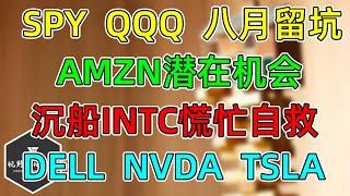 美股 SPY、QQQ八月收关留坑！AMZN潜在机会！NVDA、TSLA！沉船INTC慌忙自救！DELL财报，还差口气！