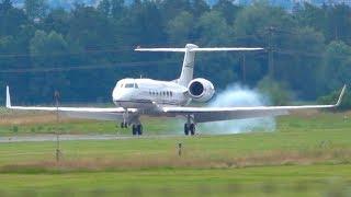 Gulfstream G550  from Brazil * Spectacular Approach to Bern