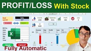 How to calculate Profit and Loss in excel | Stock Management in excel 3 | Profit and loss with stock