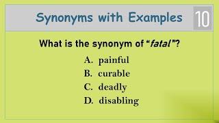 English Vocabulary Practice Test | Synonyms with Examples 10 | Test Your English Vocabulary Skills