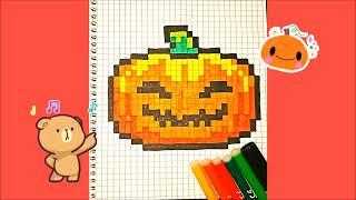 Тыква на Хэллоуин Как рисовать по клеточкам Простые рисунки How to Draw Pixel Art Pumpkin Halloween