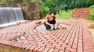 Great Tiling Skills - Design and Build the Kitchen Alone, Free Footsteps / Off Grid