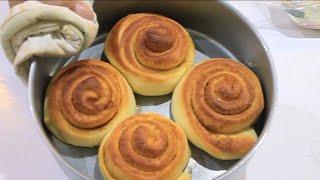 طرز تهیه نان رول دارچینی بهترین رسپی.cinnamon roll best recipe