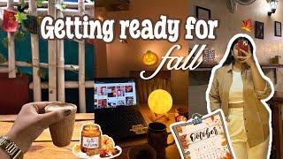 Getting ready for fall | Autumn decor, baking, outfits & cozy vibes , fall playlists