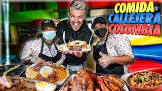 PROBANDO COMIDA CALLEJERA en COLOMBIA *EN LAS CALLES DE MEDELLÍN* 